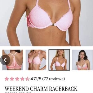 Pink Lace Racerback Bra